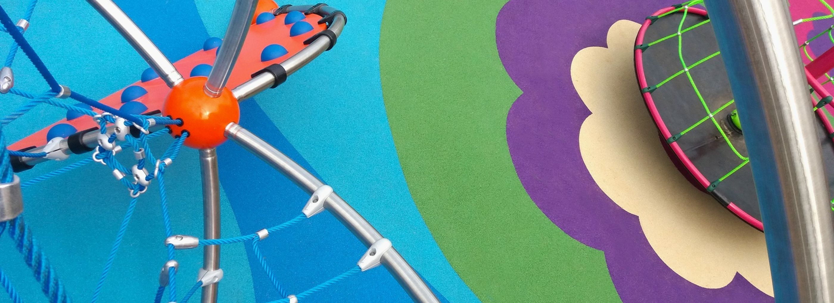 Colourful playground rubber flooring.